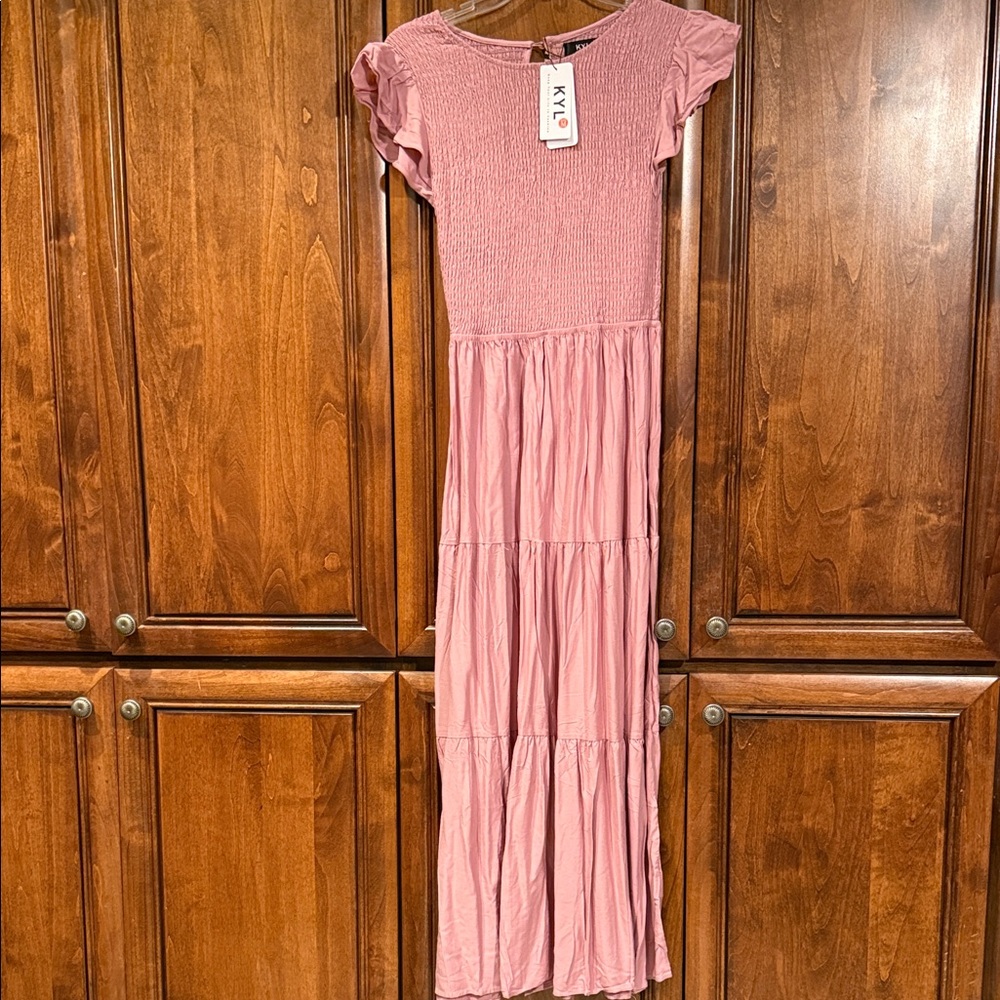 KYL Pink Smocked Maxi Dress